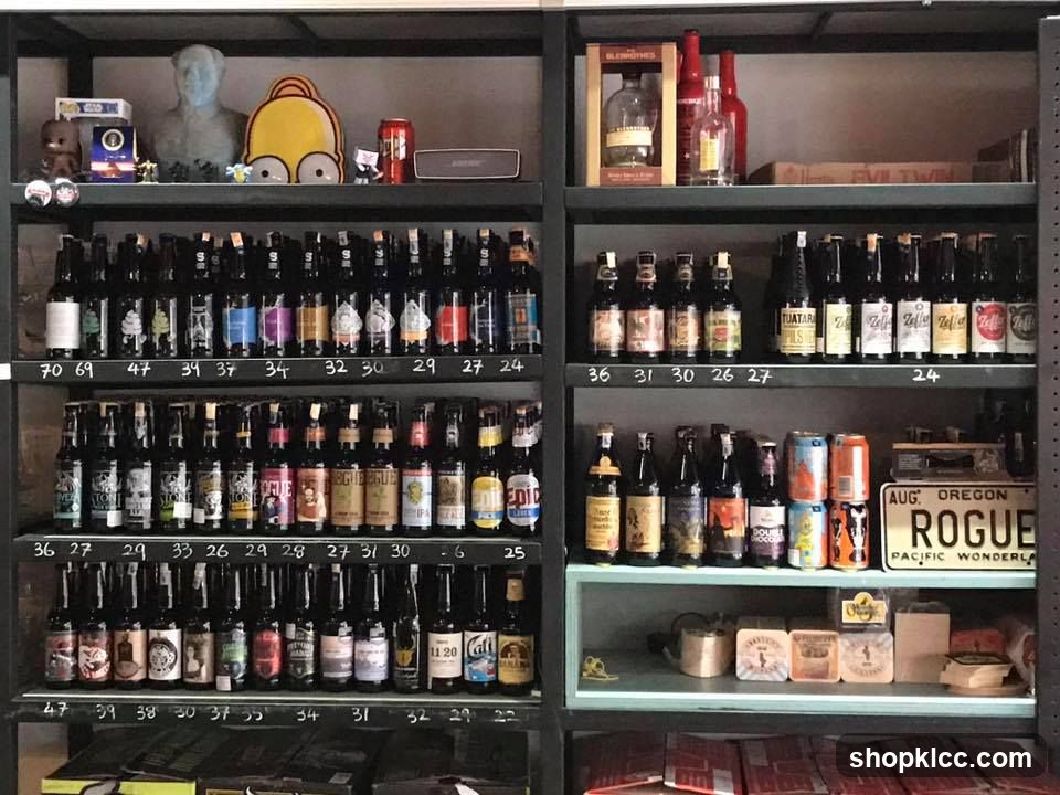 Bottles and Cans on Shelves