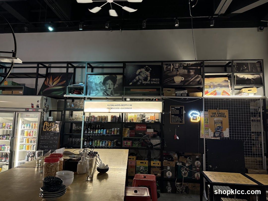 Bar Interior with Artwork and Drinks