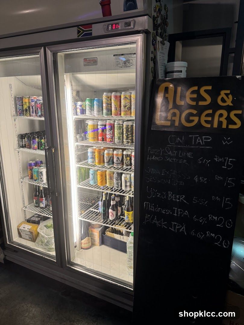 Beer Fridge and Menu