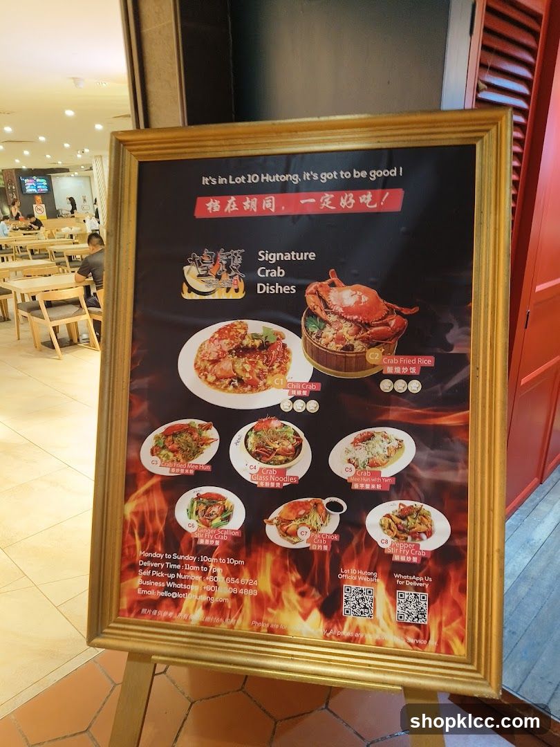 Signature Crab Dishes Menu