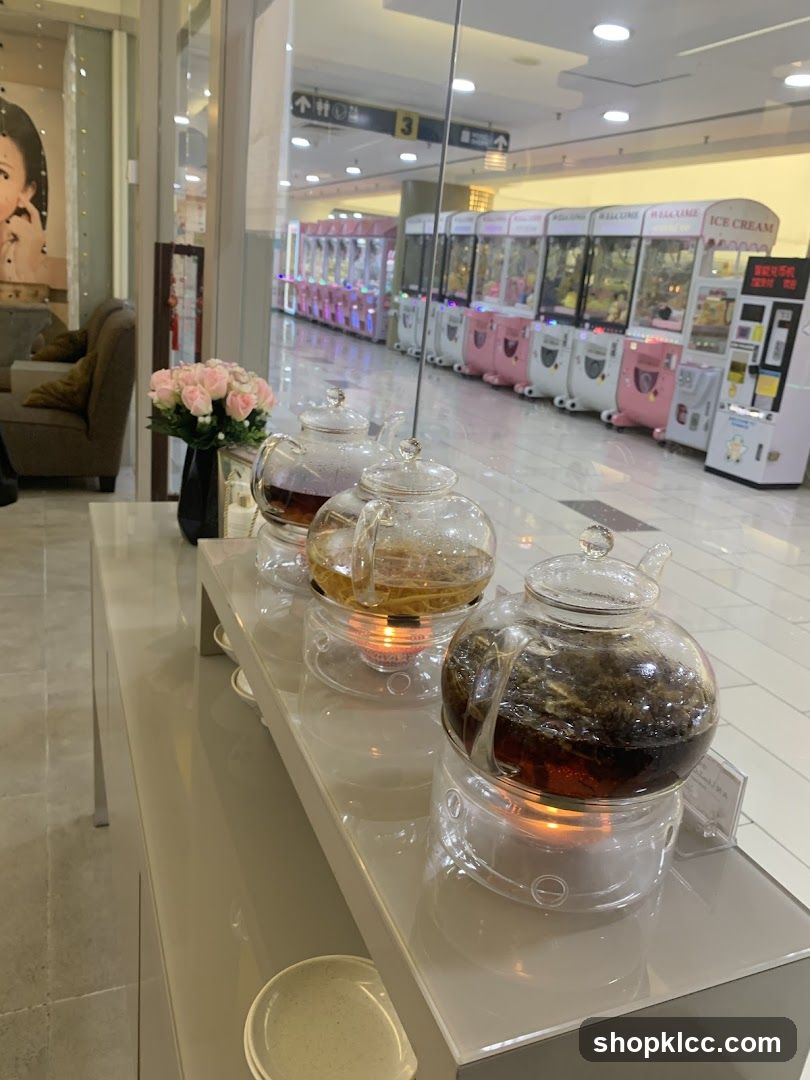 Teapots on display