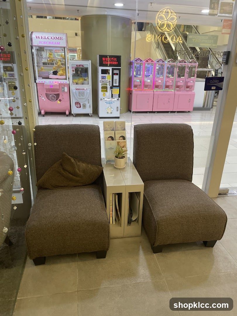 Waiting Area with Claw Machines