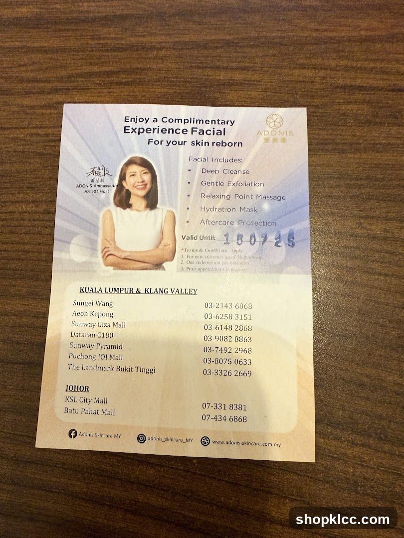 Complimentary Facial Voucher