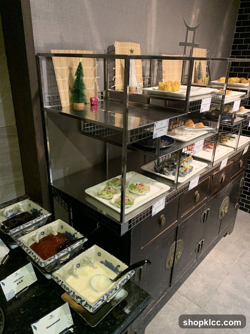 Buffet Display with Festive Decorations