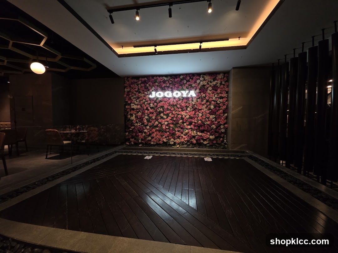 Restaurant Interior with Floral Wall