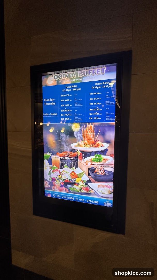 Jogoya Buffet Menu