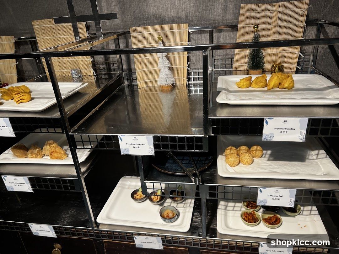 Buffet Display with Various Appetizers