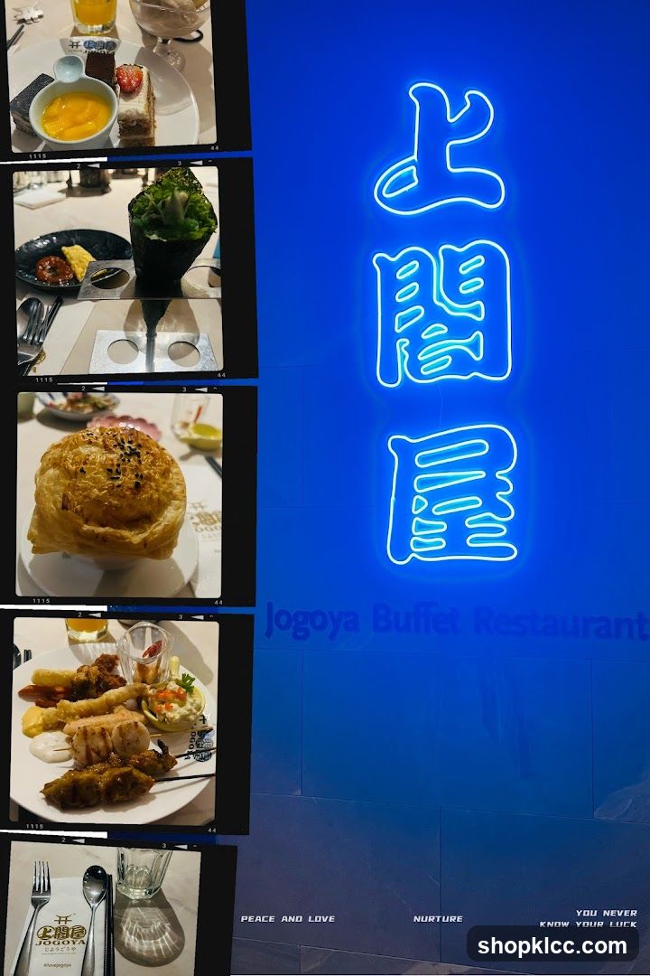 Jogoya Buffet Restaurant Signage and Food