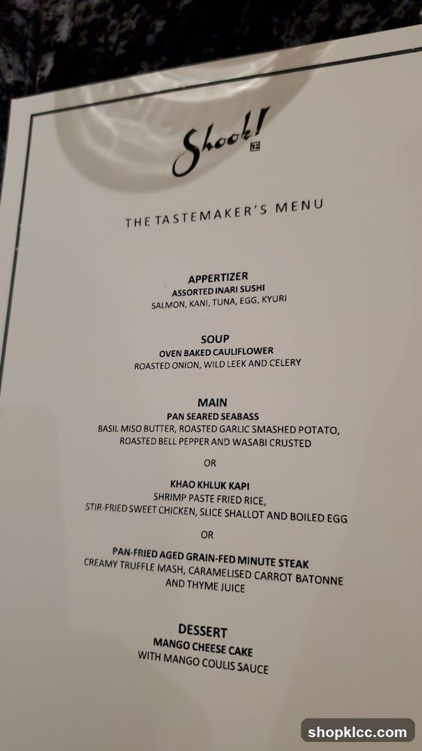 Shook! The Tastemaker's Menu