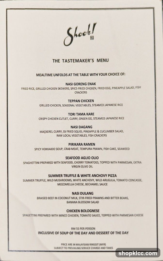 The Tastemaker's Menu