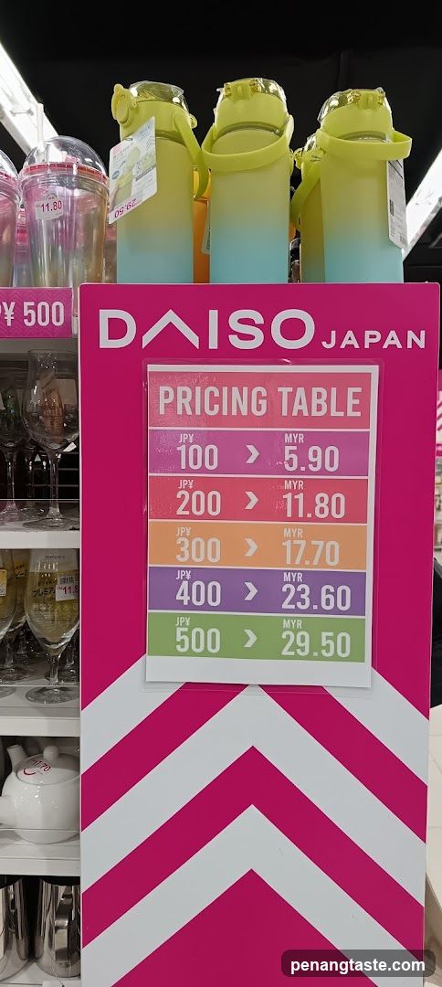 Daiso Japan Pricing Table