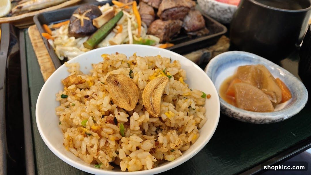 Garlic Fried Rice with Side Dishes