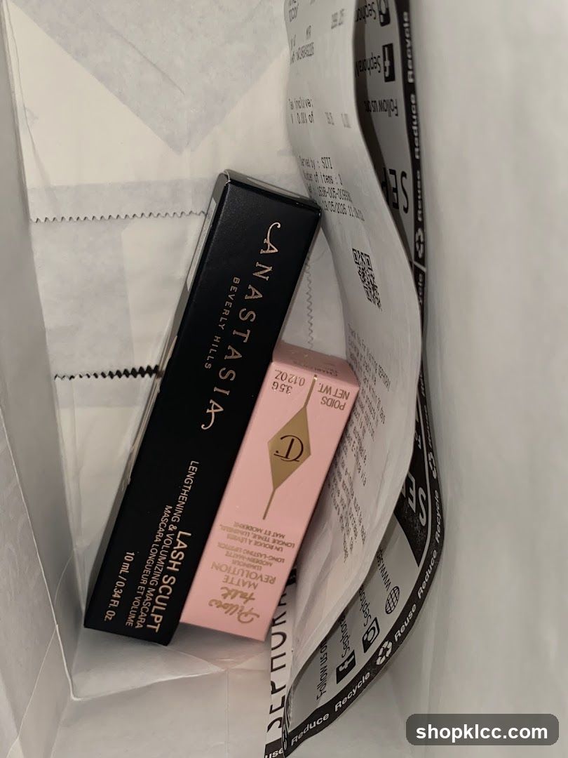 Cosmetics in a Sephora Bag