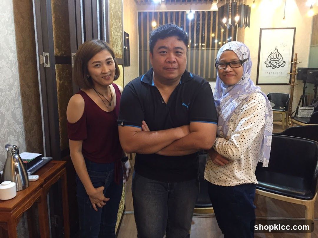 Three people posing for a photo