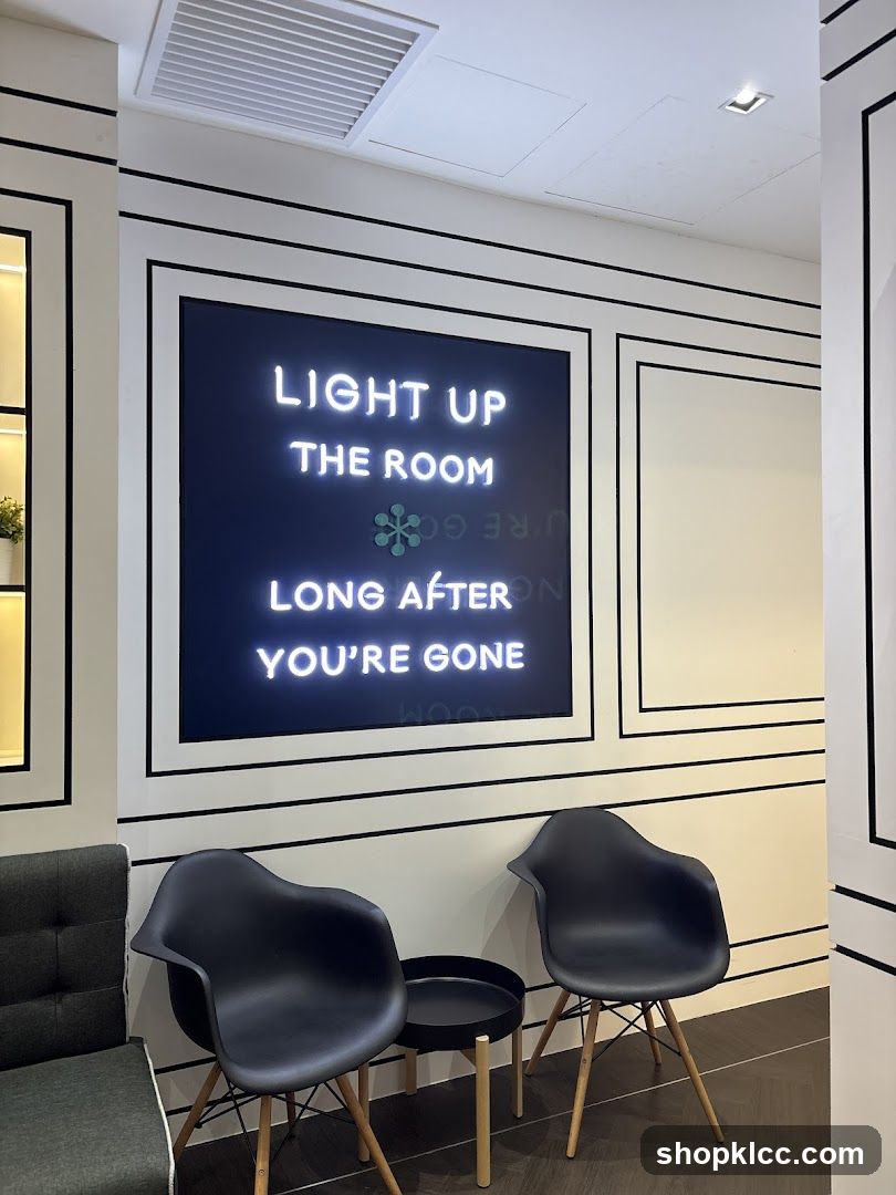 Neon sign with inspirational quote
