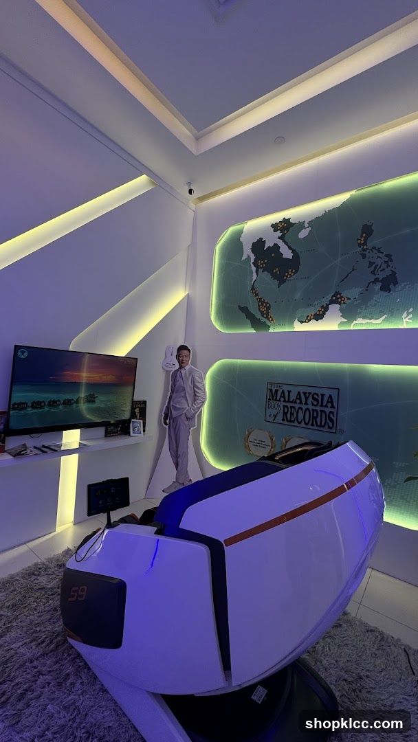 Interior with Massage Chair and Display Wall