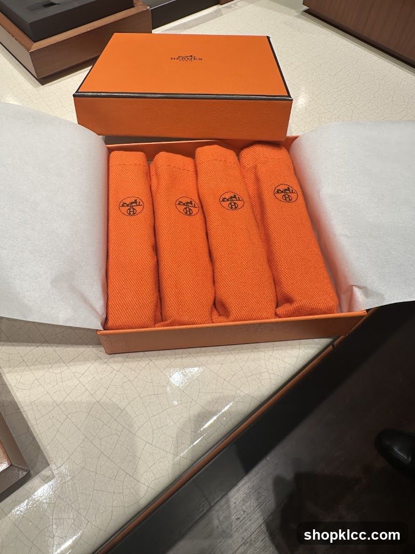 Hermes Orange Box with Folded Items