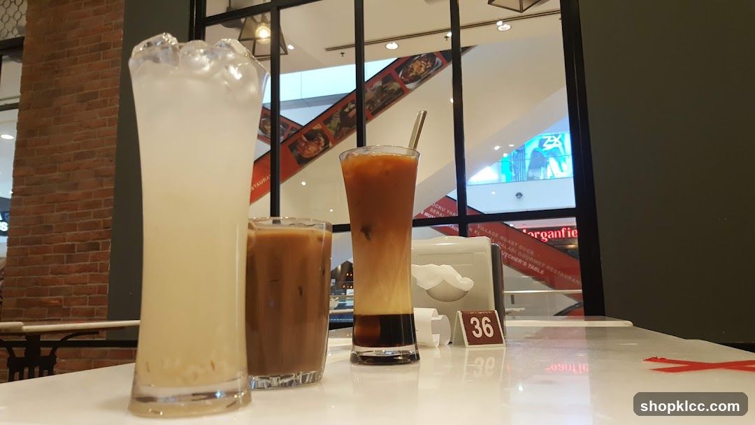 Iced Drinks at a Restaurant Table
