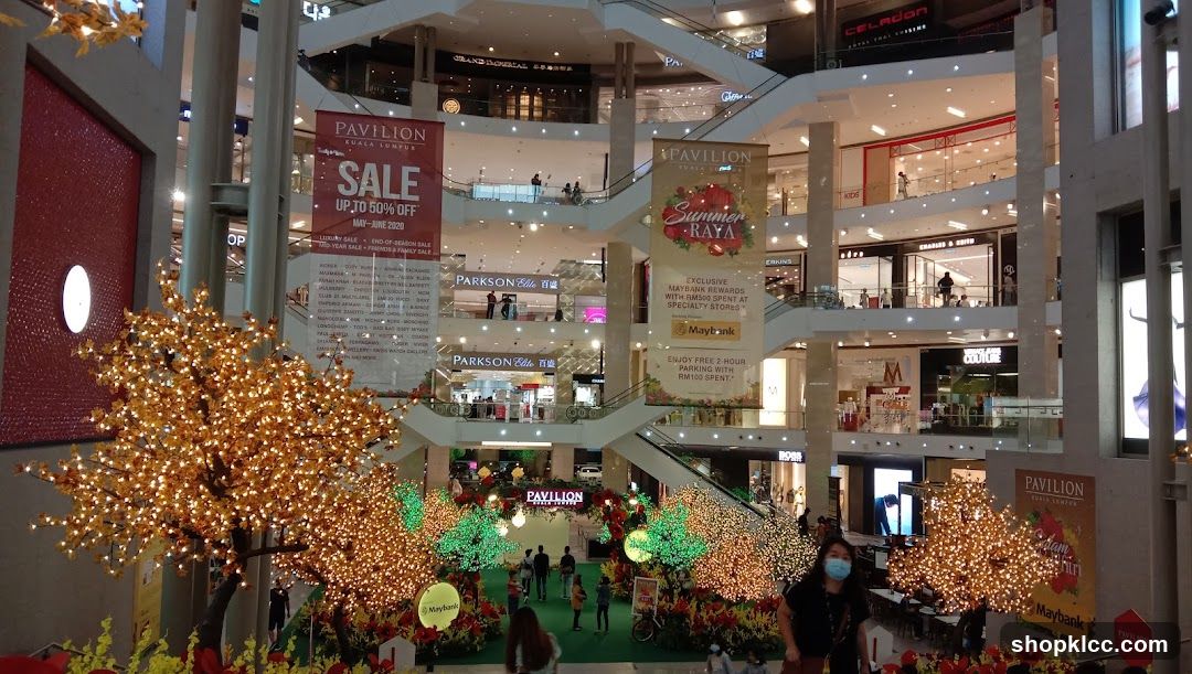 Mall Interior with Festive Decorations