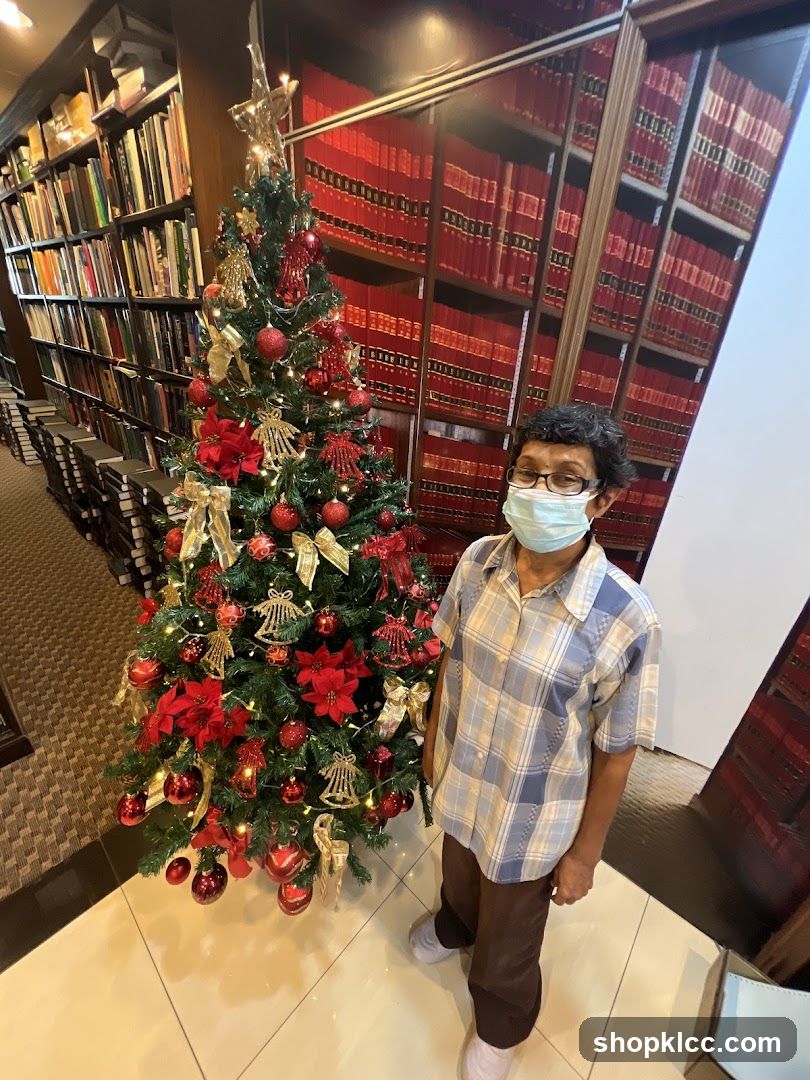 Christmas Tree in Library Interior