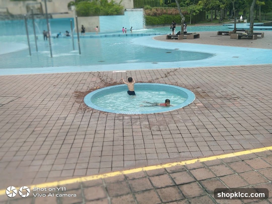 Children playing in a swimming pool