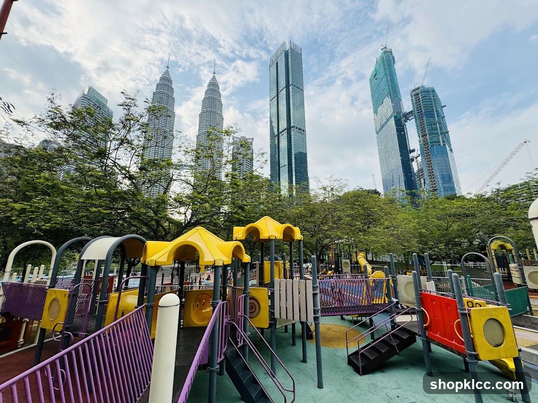 Playground with City Skyline