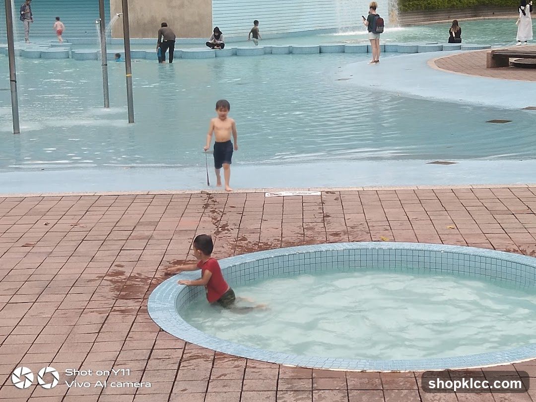 Children playing in a splash pad