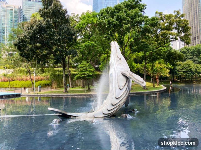 Whale Fountain in a City Park