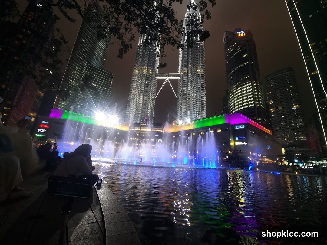 Nighttime Fountain Show at Petronas Towers