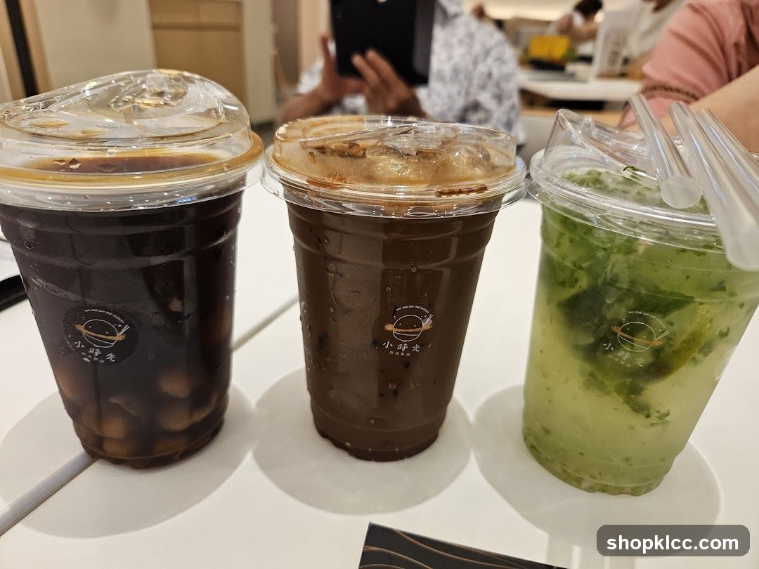 Three drinks on a table
