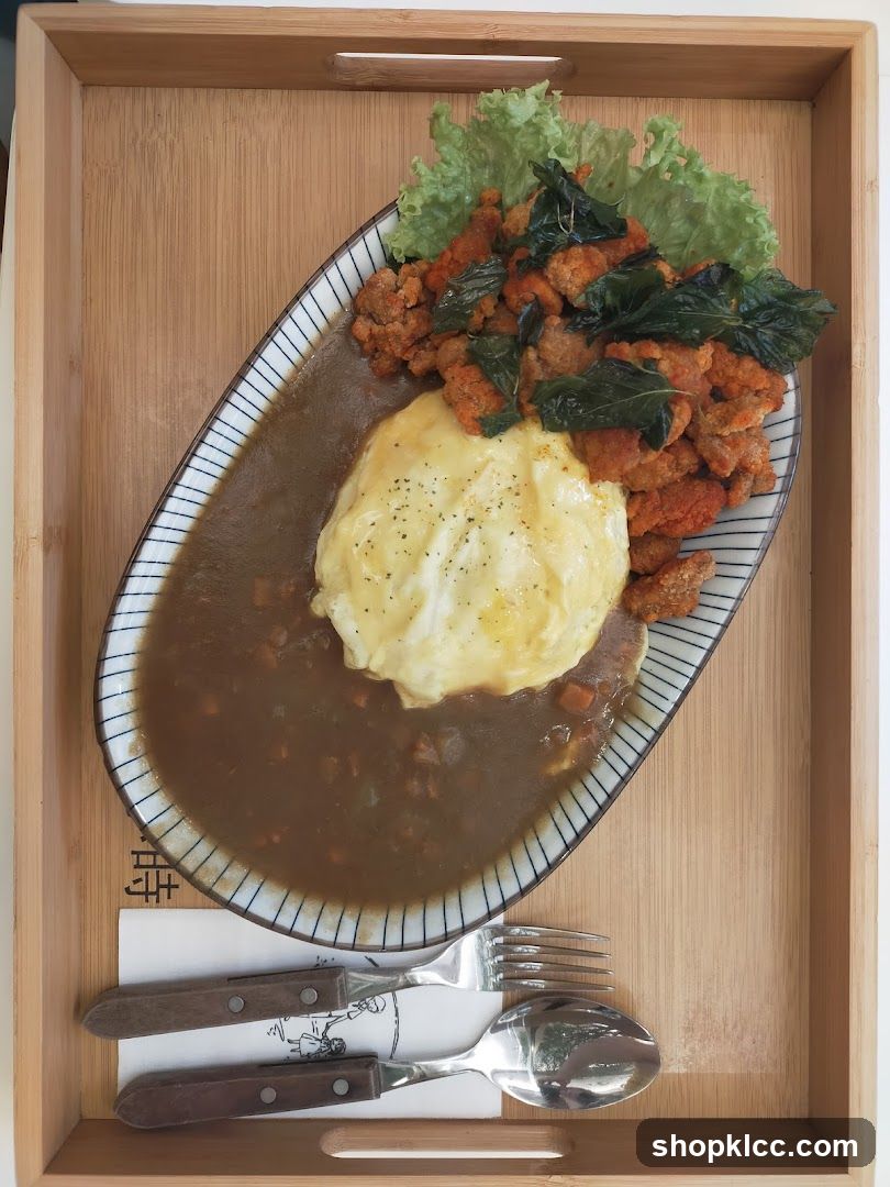 Curry Rice with Fried Chicken and Omelette