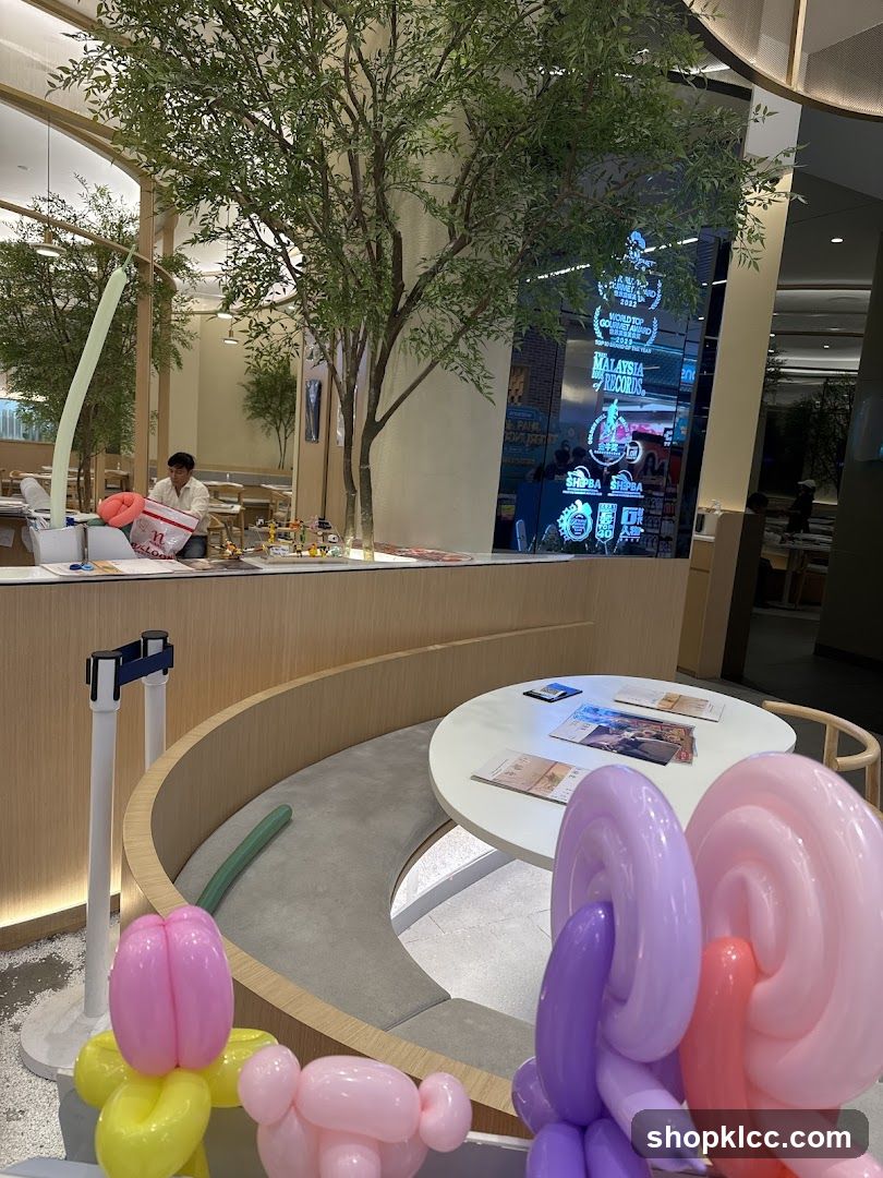 Cafe Interior with Balloon Animals
