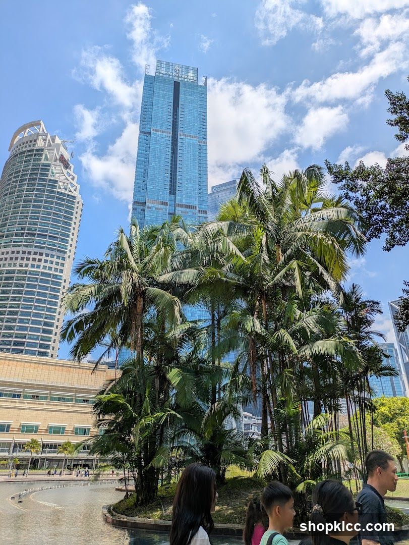 Cityscape with Skyscrapers and Palm Trees