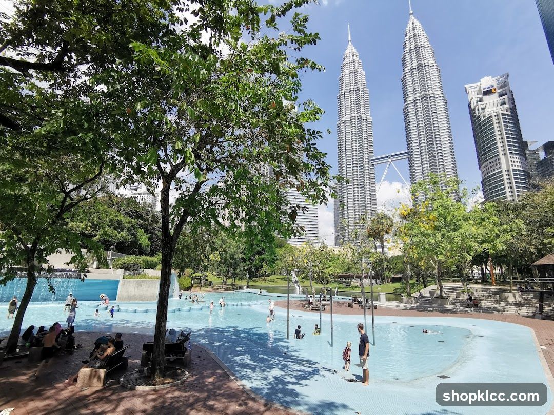 Park with Twin Towers in the Background