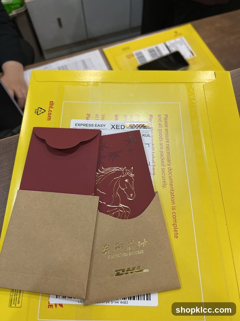DHL Express Envelopes with Red Envelopes