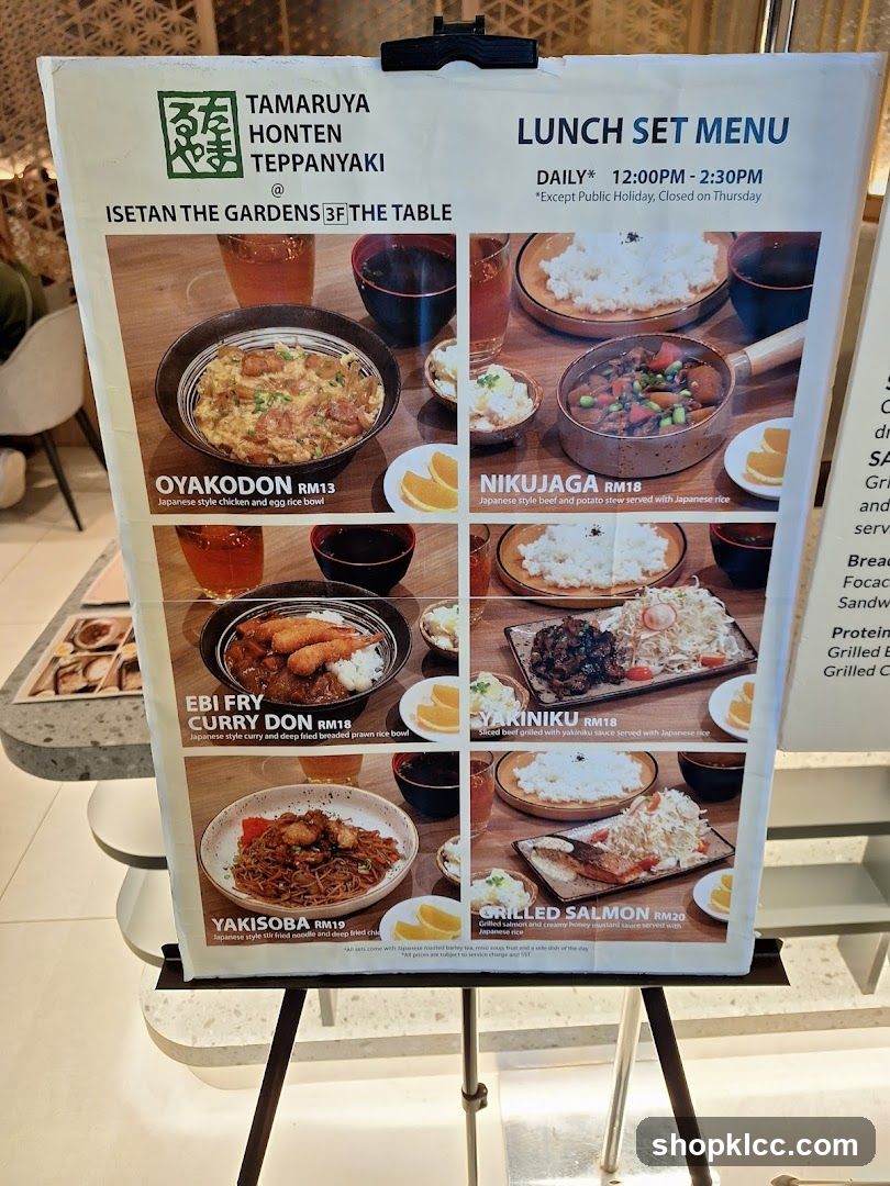 TAMARUYA HONTEN TEPPANYAKI LUNCH SET MENU