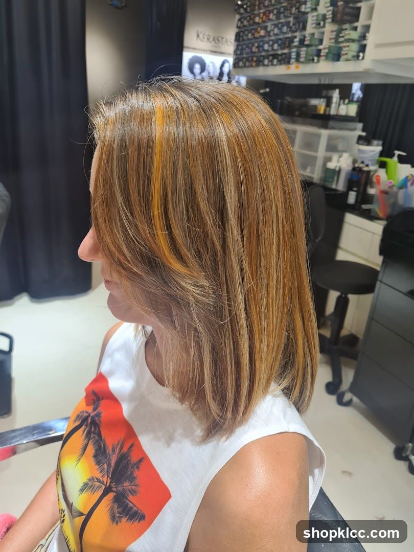 Woman with highlighted hair
