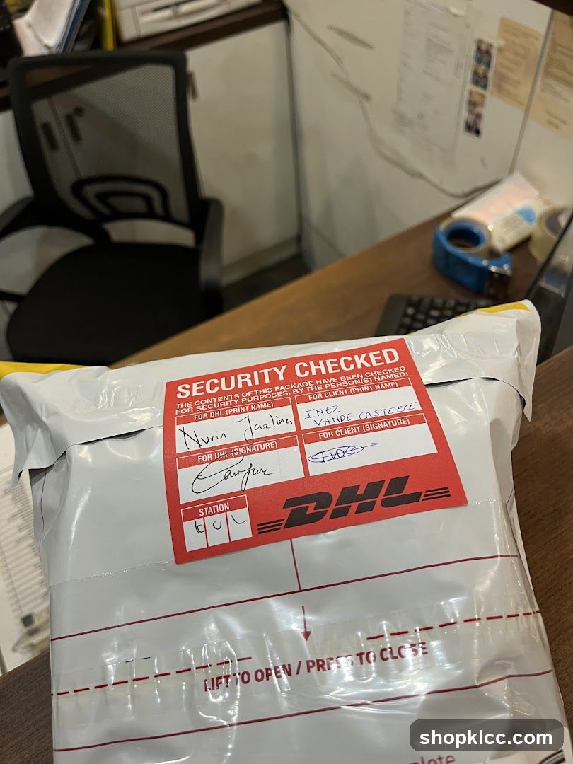 DHL Package with Security Check Sticker