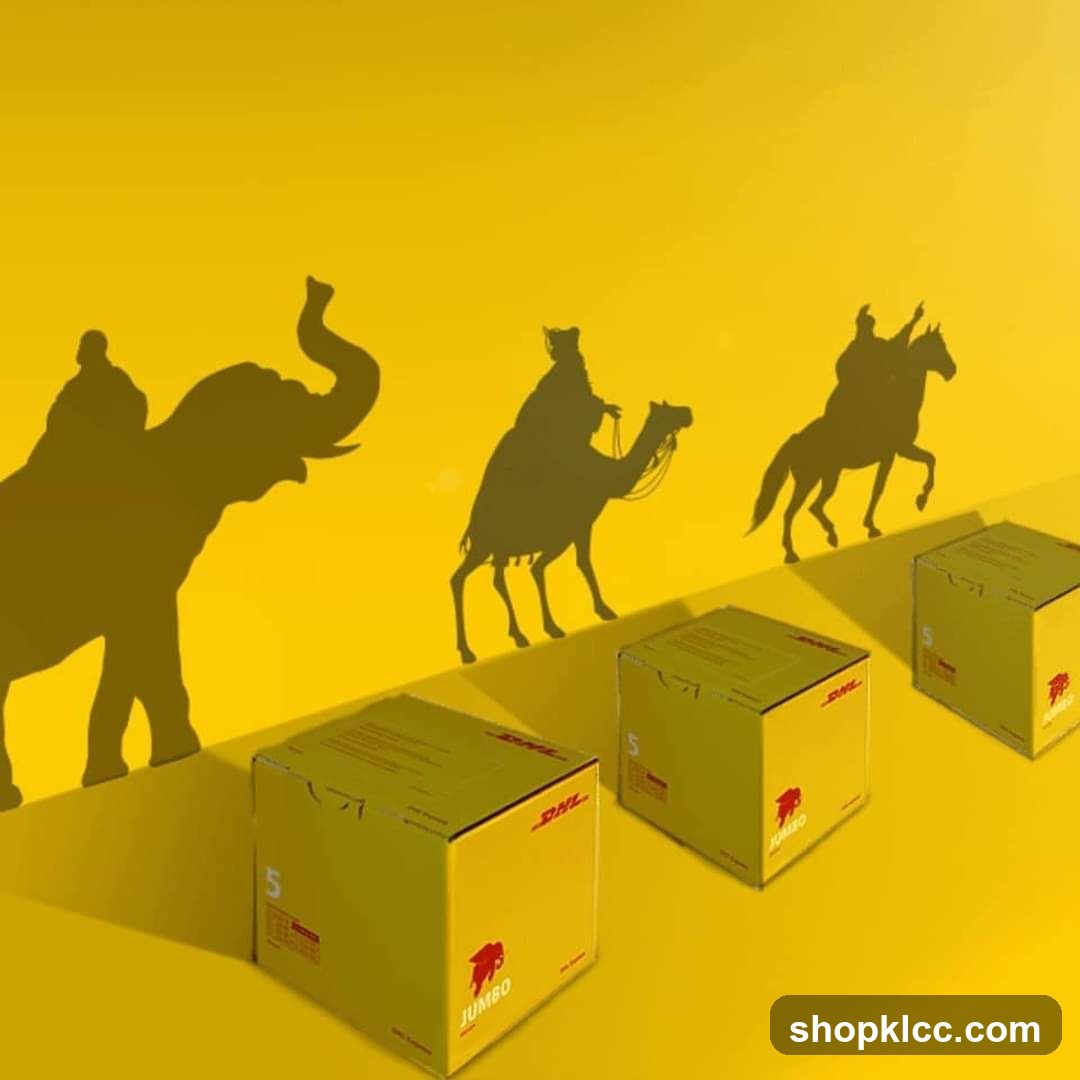 DHL Boxes with Shadow Figures