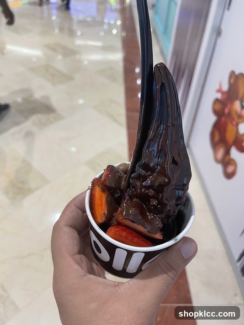Chocolate Soft Serve with Strawberries