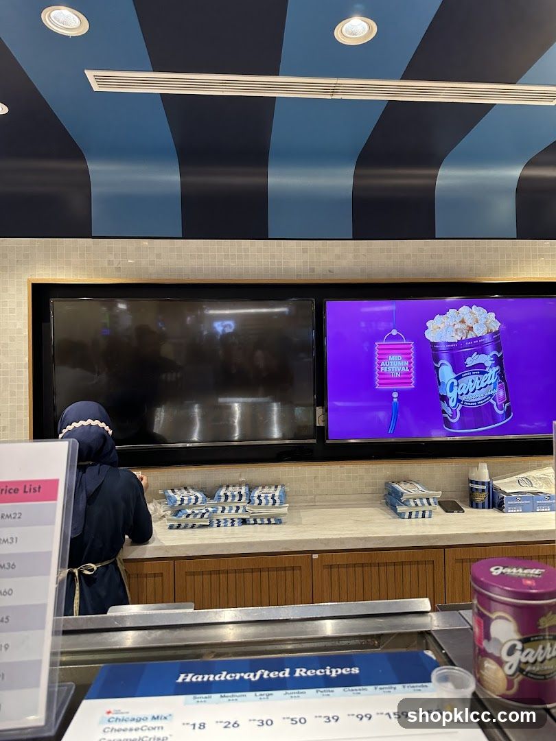 Popcorn counter with price list