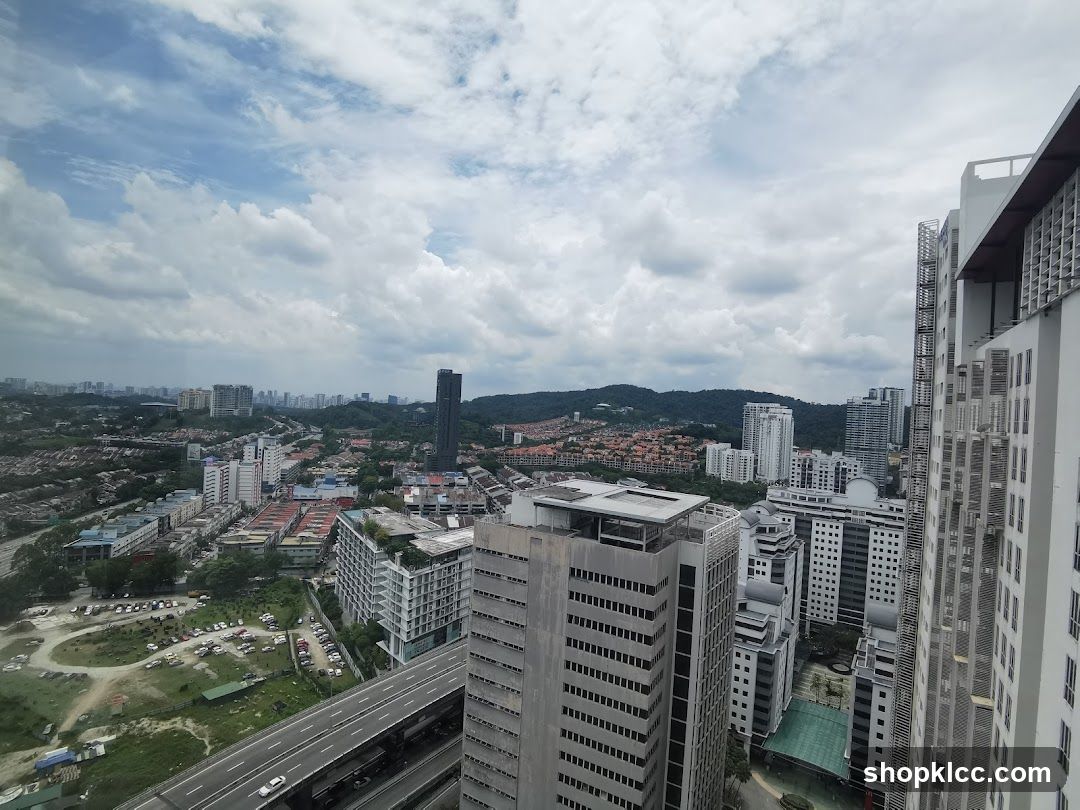 Cityscape with Buildings and Highway