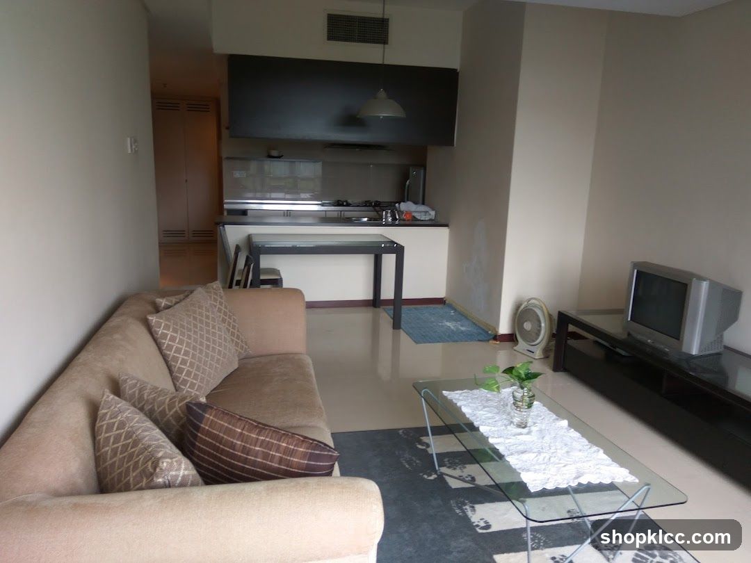 Living room with kitchen area