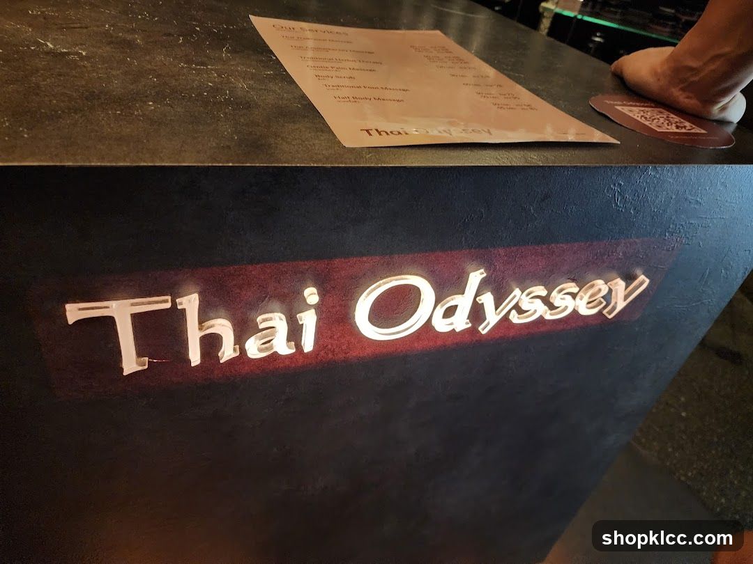 Thai Odyssey Sign and Menu