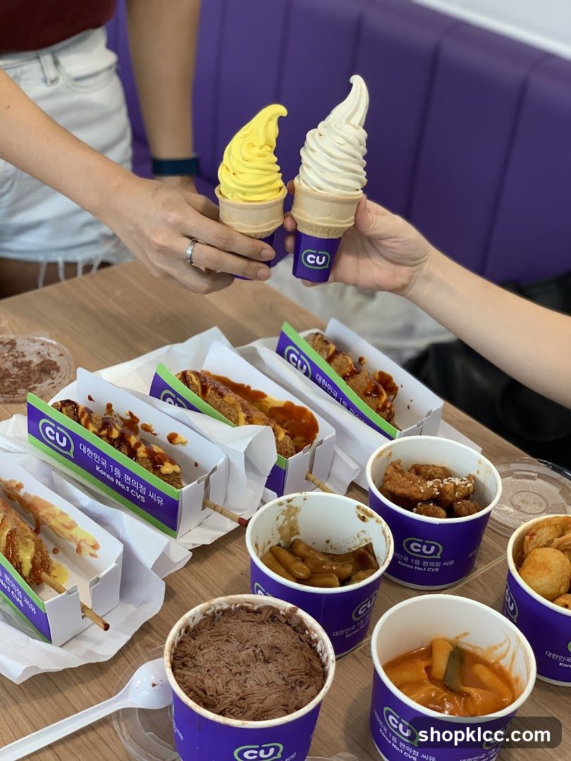 Assortment of Korean Snacks and Ice Cream