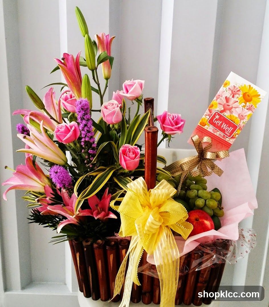 Get Well Soon Flower and Fruit Basket