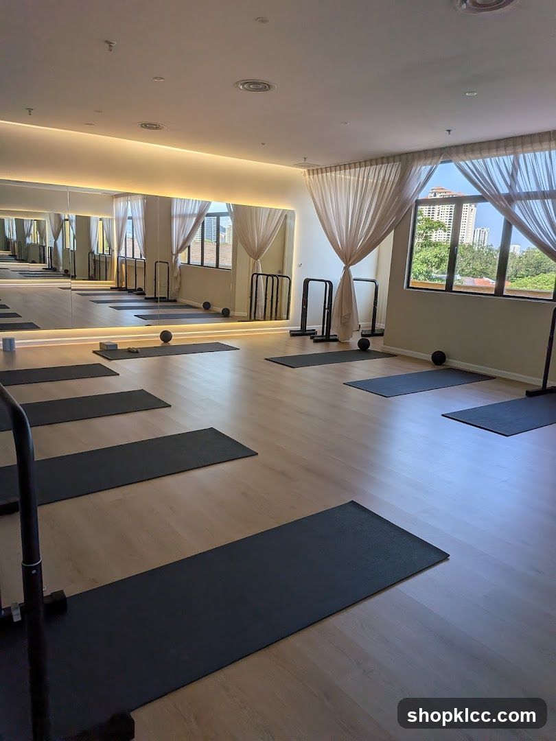 Yoga Studio with Mats and Mirrors