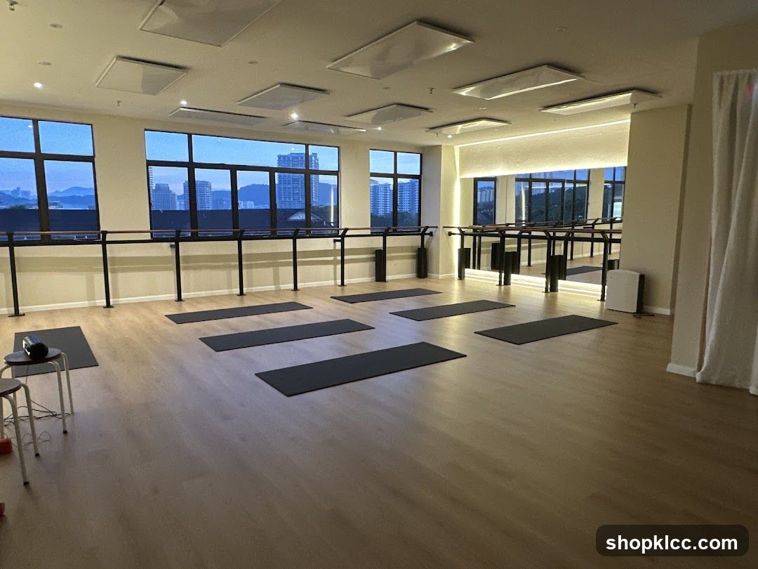 Yoga Studio with Barre and Mats