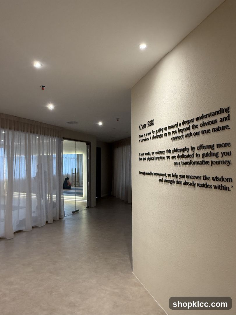 Interior of a studio with inspirational text on the wall