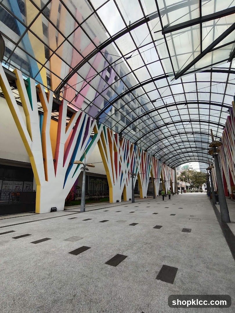 Colorful Corridor with Glass Roof